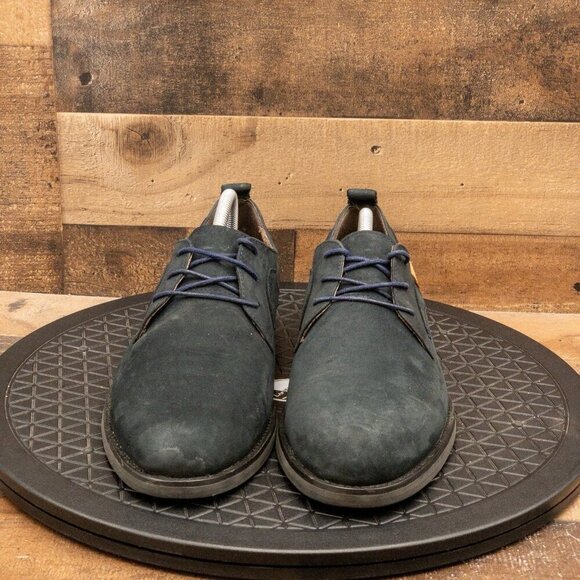 CLARKS MADE IN ENGLAND MENS DRESS SHOES BLACK SUEDE NUBUCK OXFORDS SIZE 9 - Picture 2 of 9